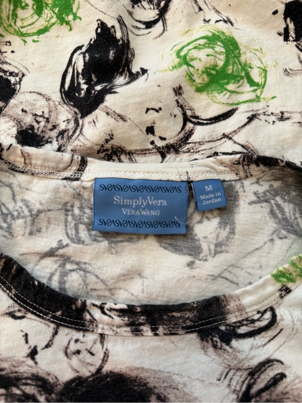 🫶🏻 Simply Vera Vera Wang Abstract Print Short Sleeve Tee - Picture 5 of 5